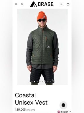 Orage Coastal Unisex Vest - Olive Green - Mens XL